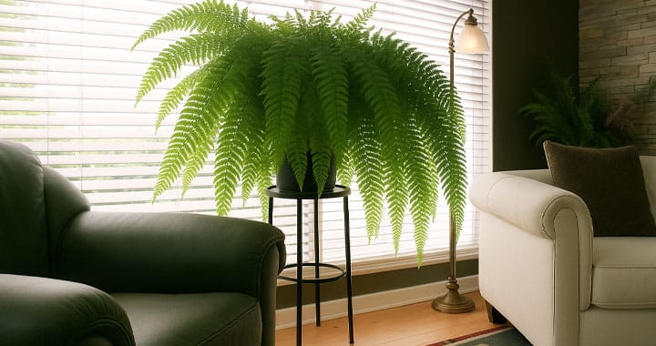 Samambaia em ambientes internos