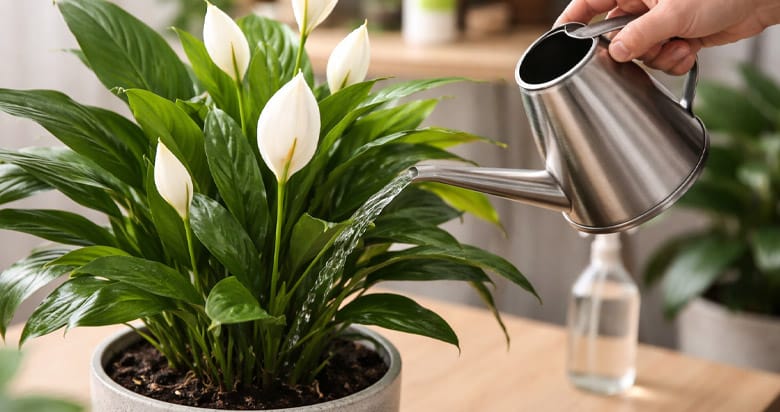 Como regar o lírio da paz corretamente